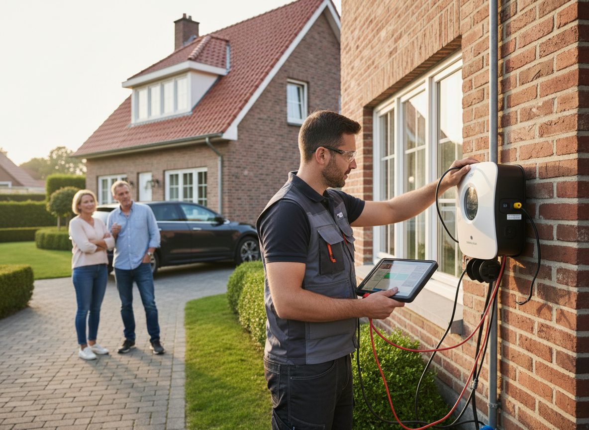 Professionele installatie van laadpaal in de winter